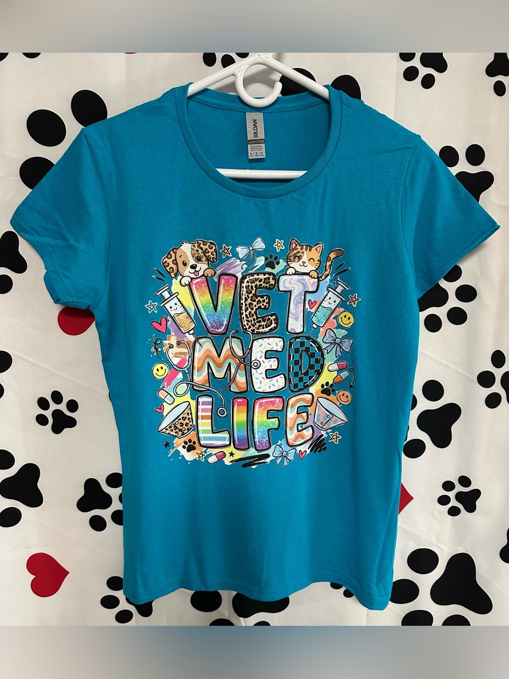 Vet Med Life Dog Graphic Crewneck Tee - NWT/NIP